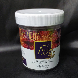 Alchemy Gold Cubensis Psylocybin Craft Chocolate Cubes Micro dose Jar Medicinal